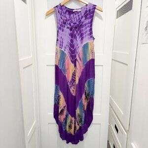 Indian Tropical Dress Midi Tie-Dye Beach Boho Bohemian Hippie Floral